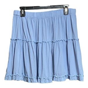 Lyaner Ruffle Mini Skirt Dusty Blue XL